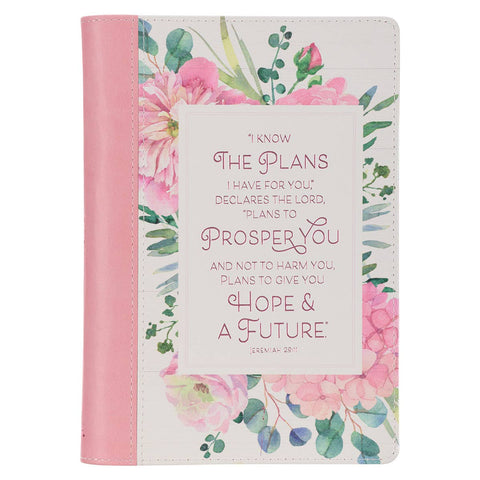 The Plans Pink Bouquet Faux Leather Classic Journal with Zip