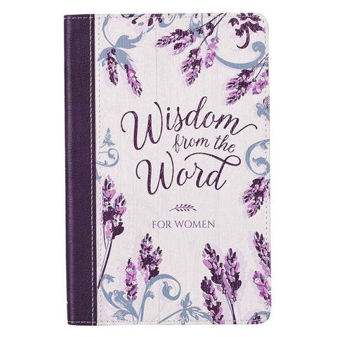Wisdom from the Word for Women Purple Faux Leather Gift Book