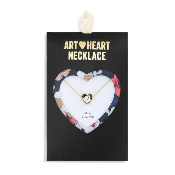 Art Heart Necklace - Mom, I Love You