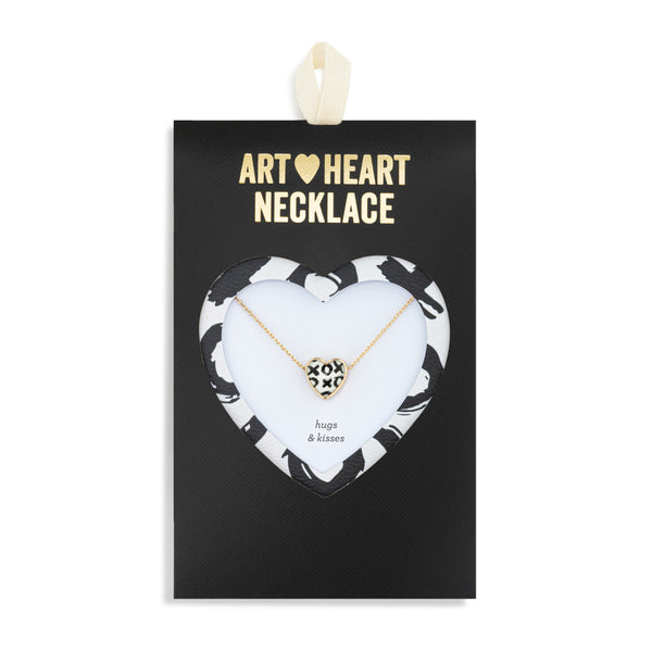 Art Heart Necklace - Hugs & Kisses