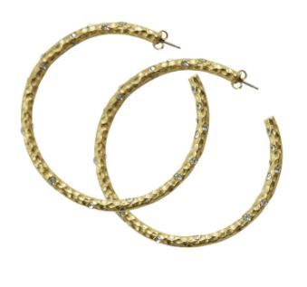 2" GOLD PAVIA HOOP WITH CRYSTALS