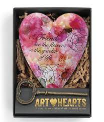 Friends Are Flowers Art Heart Sculpture