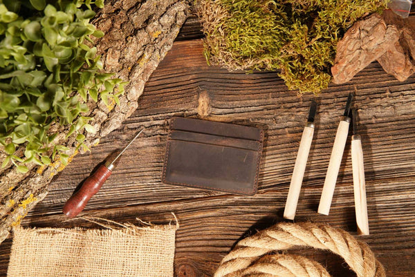 Leather Card Holder Wallet, Handmade Wallet for Men