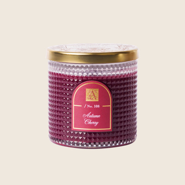 Autumn Cherry - Textured Glass Candle