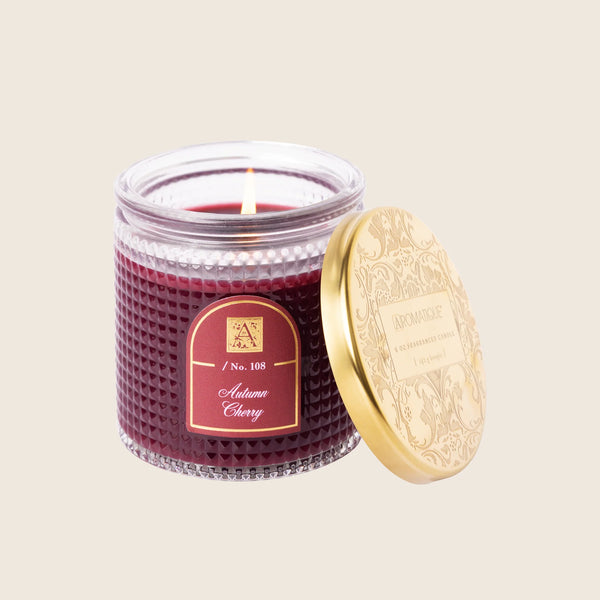 Autumn Cherry - Textured Glass Candle