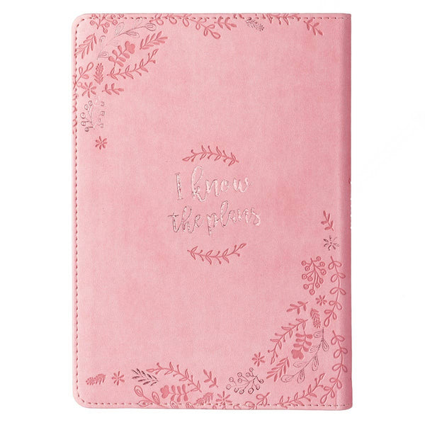 I Know the Plans Pink Slimline Faux Leather Journal - Jeremi