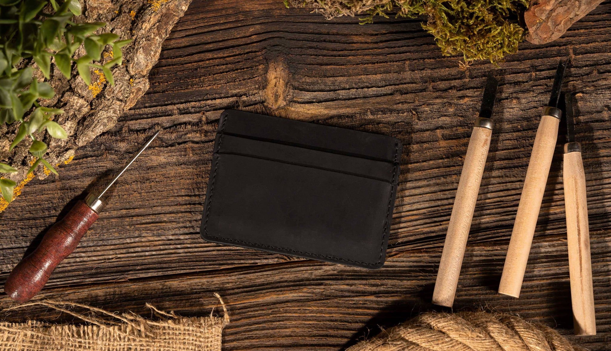 Leather Card Holder Wallet, Handmade Wallet for Men