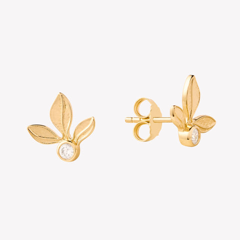 Olive Leaf Stud Earring