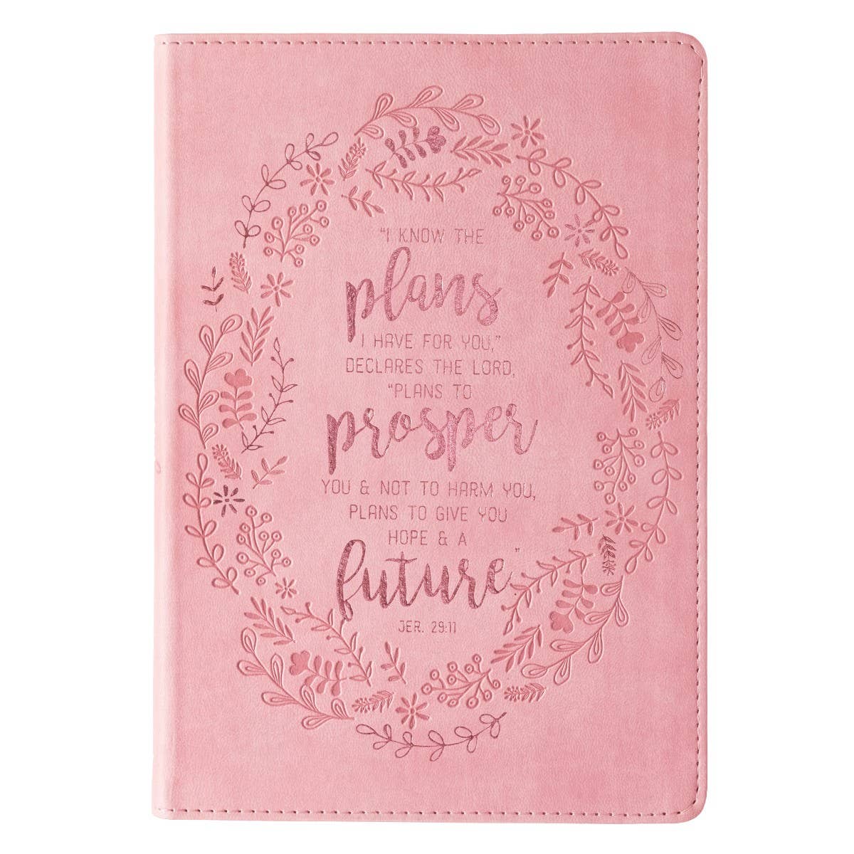 I Know the Plans Pink Slimline Faux Leather Journal - Jeremi