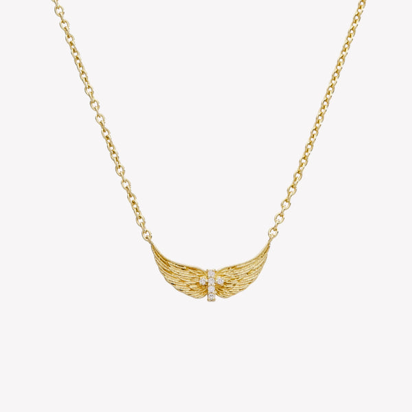 Divine Wings Mini Cross Necklace