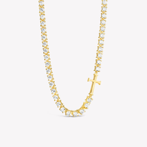 Luminous Cross Tennis Necklace