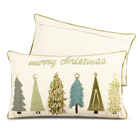 24" MERRY CHRISTMAS TREE PILLOW