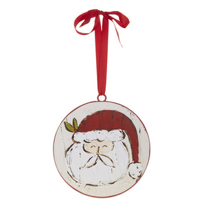 6" Santa Face Disc Ornament