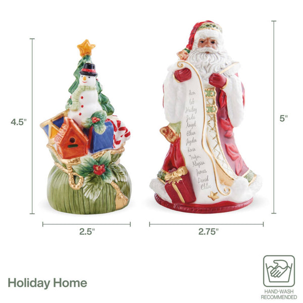 Fitz & Floyd Holiday Hme Afri Am Santa S/P Set Gift Box Pkg