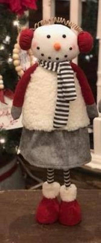 Ear Muff Stripe Scarf Standing Snowman