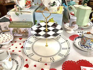 Alice Tea Party Wonderland Clock Tiered Cake Stand Platter