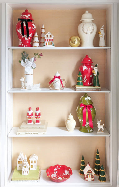 Deck the Halls Ginger Jars in Red