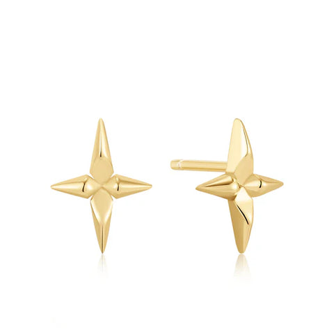 Gold Cross Stud Earrings