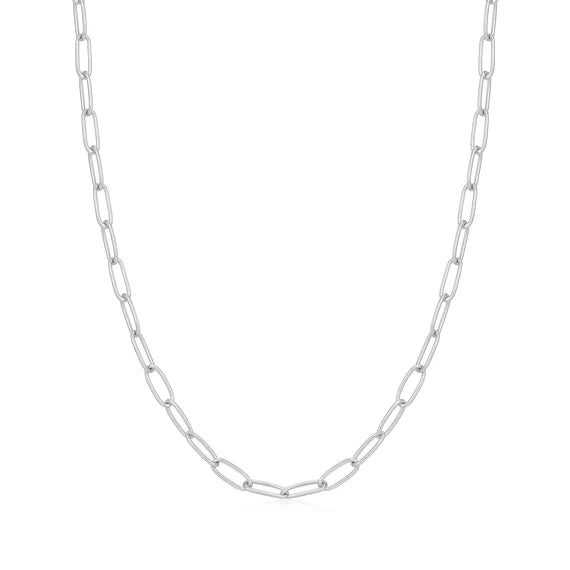 Silver Link Charm Chain Necklace