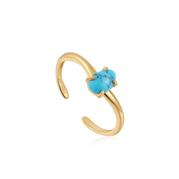 Turquoise Wave Adjustable Ring