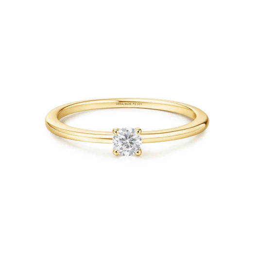 14kt Gold Solitaire Natural Diamond Ring