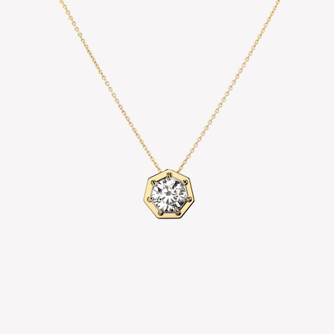 Ebenezer Solitaire White Topaz Necklace