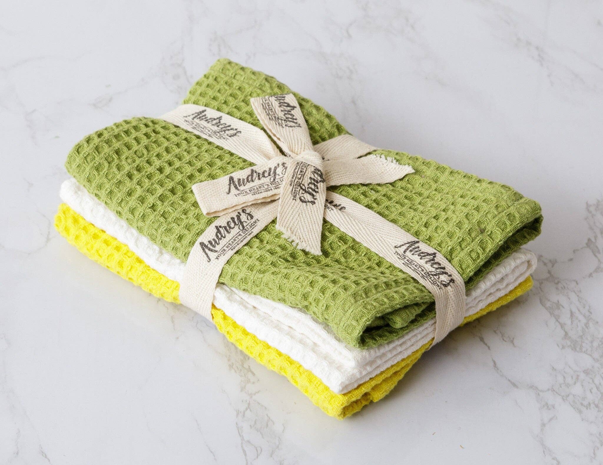 Lime, Yellow, And White Waffle Dish Cloth Set (PK/3 AST)