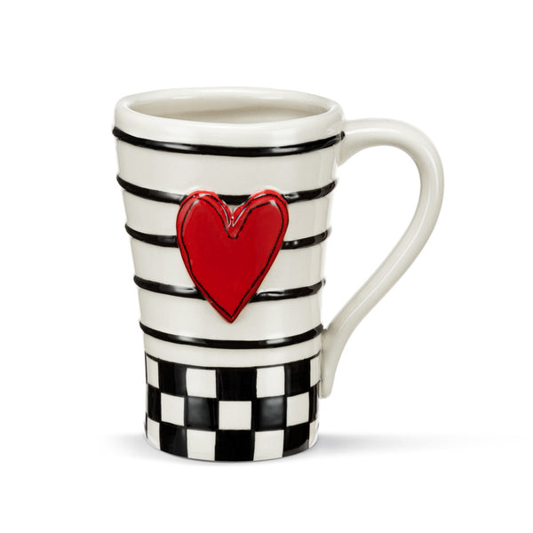 Checker Red Heart Mug