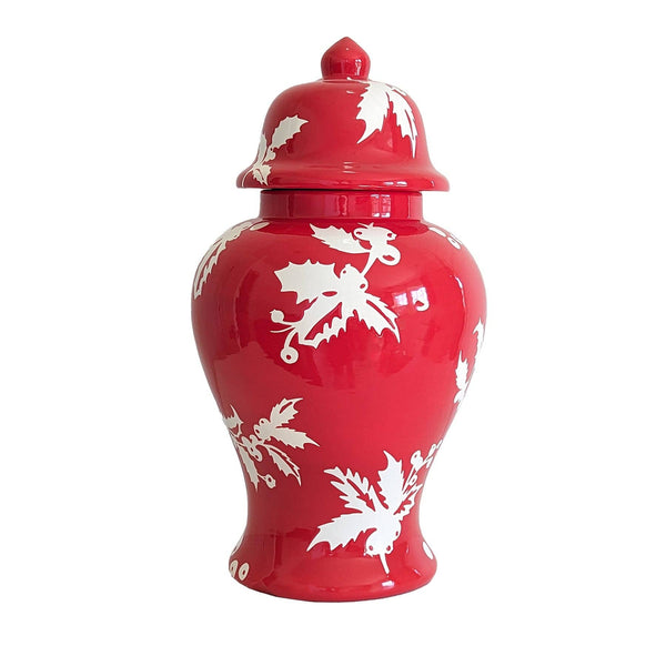 Deck the Halls Ginger Jars in Red