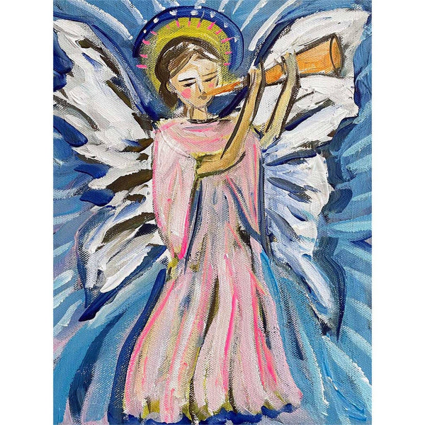 Holiday - Angel And Trumpet Canvas Wall Art