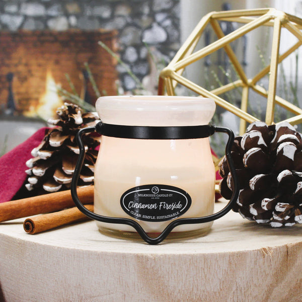 5 oz Cream Jar Candle: Cinnamon Fireside