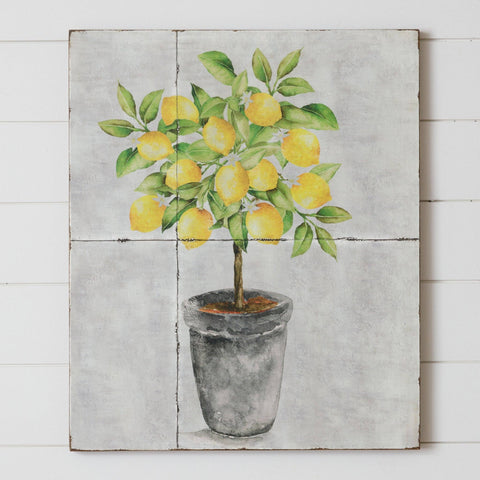 Wall Hanging - Metal Lemon Topiary (PC)