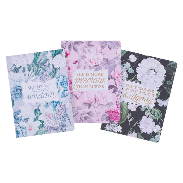 Graceful Peonies Large Notebook Set - Proverbs 31