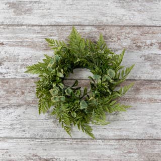 5" FERN, MINT LEAF, & HONEY LOCUST CANDLE RING