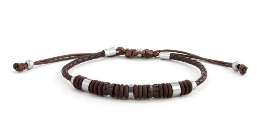 Men's Leather Cord Bracelet - Brown