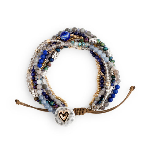 Beaded Love Bracelet - Indigo