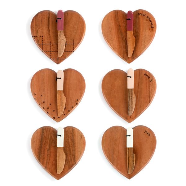 Mini Wood Heart Serving Board - 6 Assorted