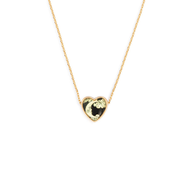 Art Heart Necklace - Moon and Back
