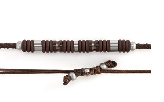 Men's Leather Cord Bracelet - Brown