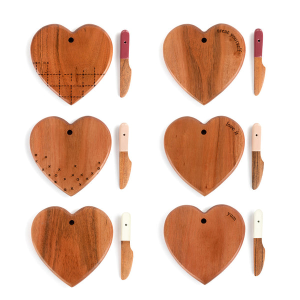 Mini Wood Heart Serving Board - 6 Assorted