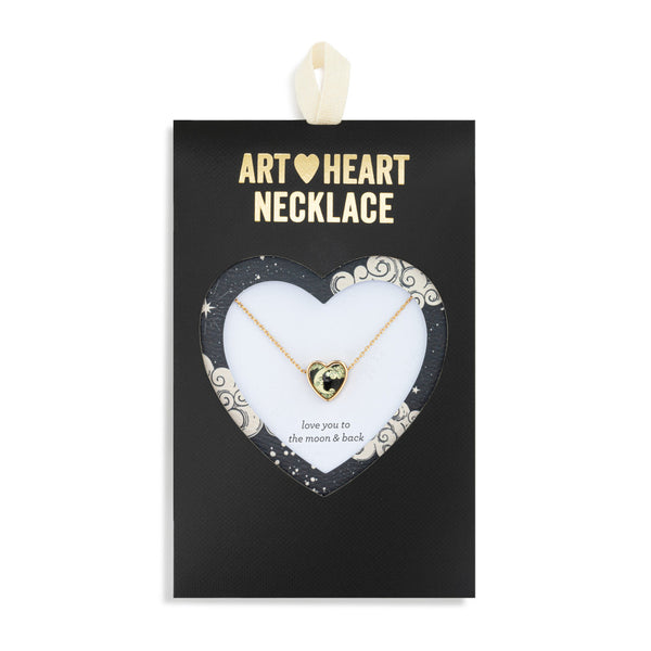 Art Heart Necklace - Moon and Back