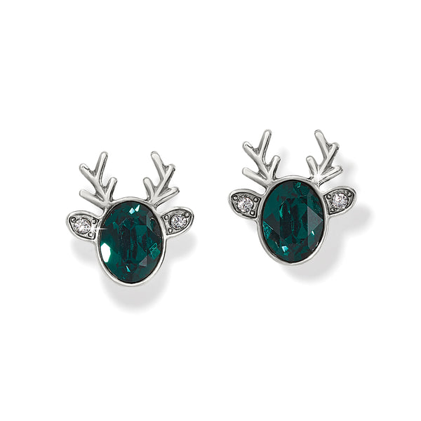 Reindeer Glitz Green Mini Post Earrings