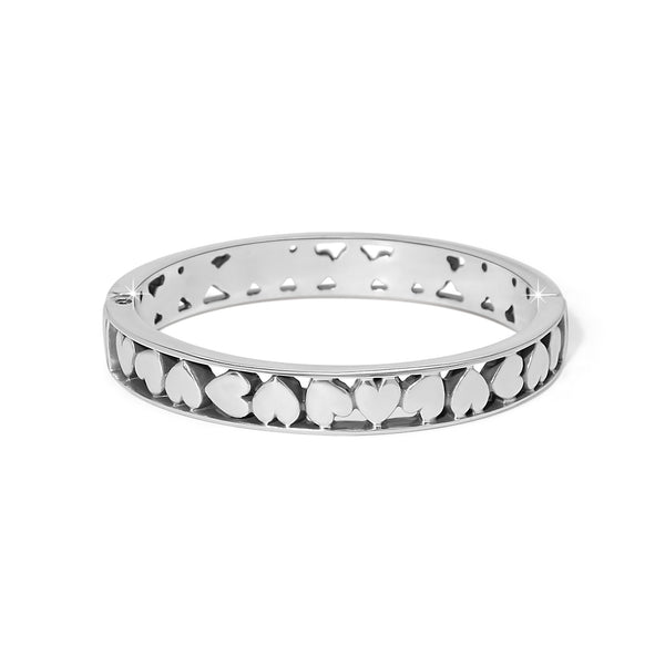Mystery Of Love Hearts Hinged Bangle