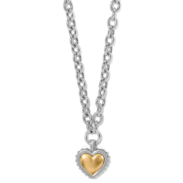 Pretty Tough Bold Heart Necklace Gold