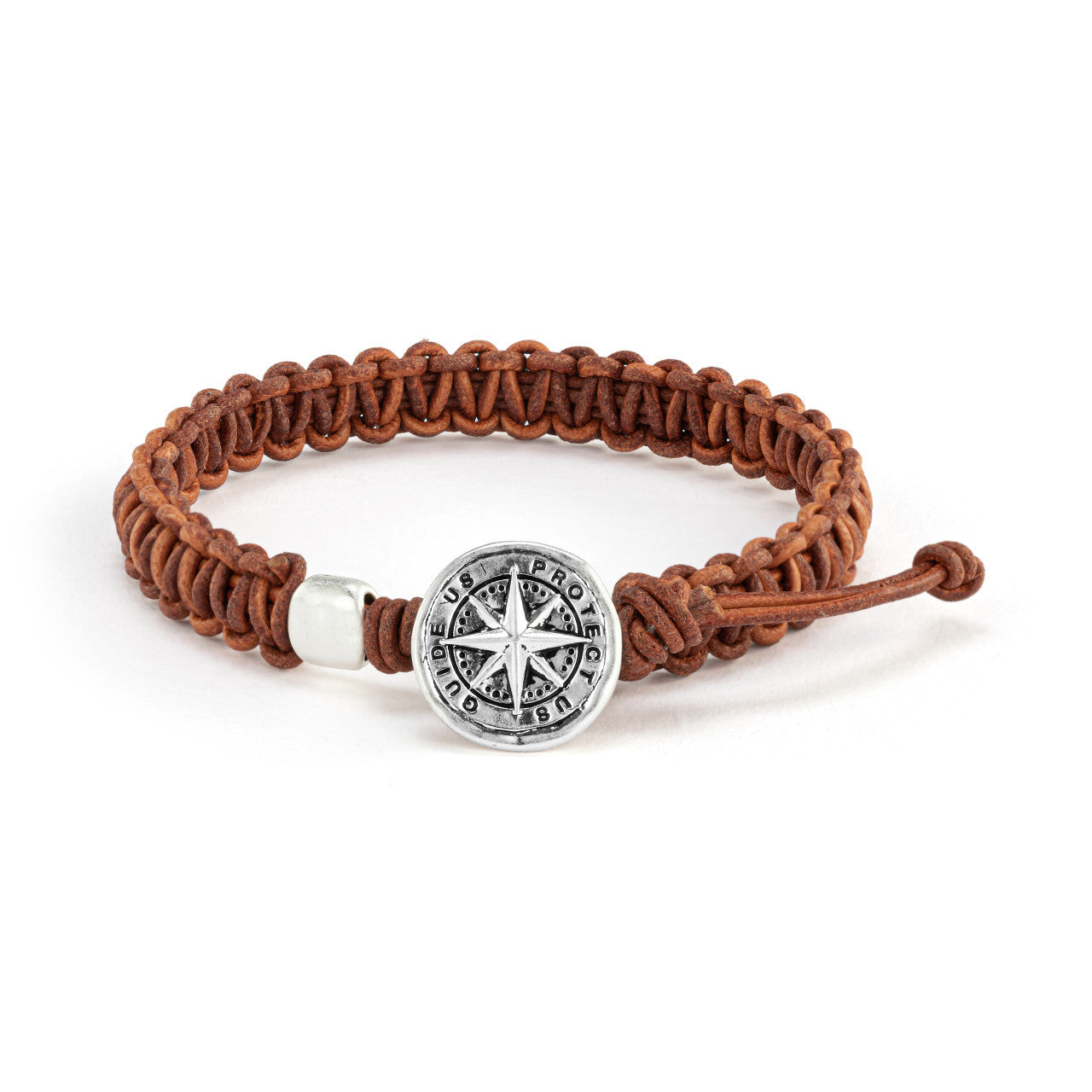 Men's Compass Bracelet - Brown