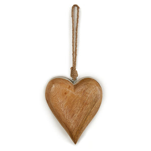 Wood Heart w/White Edge Ornament