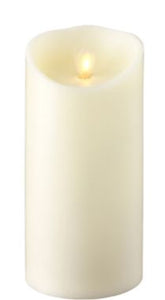 3.5"X7" MOVING FLAME IVORY PILLAR CANDLE