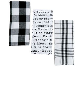BLACK & WHITE DISH TOWEL SETS