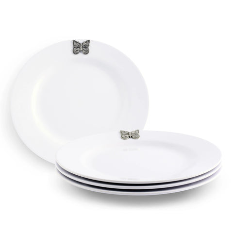 BUTTERFLY MELAMINE LUNCH PLATES - SET OF 4