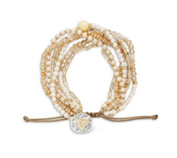 Beaded Love Bracelet - Champagne